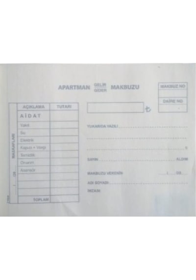 Folix Apartman Makbuzu 14 X 20 Cm 2-50 2 Nüsha Otokopili 50 Yapra N11.342