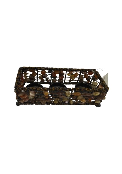 Ferforje Metal Dikdörtgen Mumluk Doğal Taşlı 19 8 6 Cm