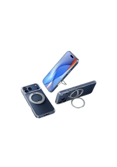 Torras Apple iPhone 17 Pro / 18 Pro Uyumlu O Stand R Fitness Serisi Magsafe Kılıf Şeffaf