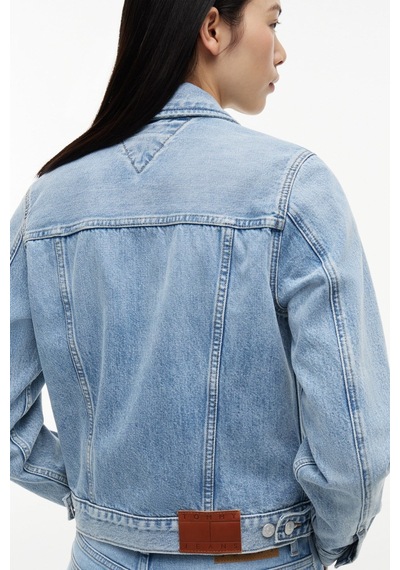Tommy Hilfiger Kadın Klasik Trucker Denim Light Ceket Ext Cj8019-16390 Mavi