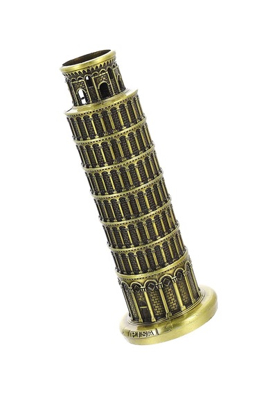 Vintage Metal Pısa Kulesi Temalı 20 Cm Biblo Metal Kule Dekor Obje Konsept Hediyelik