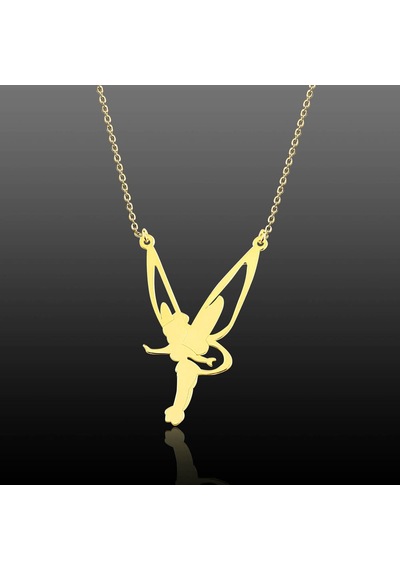 Kuyumcudukkani Peri İsim Yazılı Sevgi Kolyesi-35075-g Gold