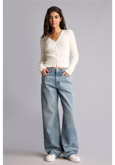 Defacto Yüksek Bel 90s Wide Leg Jean Pantolon H6947ax26aunm39 Mavi-nm39