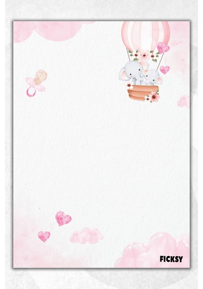 A5 Fil Bloknot Çizgisiz Defter - 50 Yaprak - Memopad - Notepad - Not Defteri - Not Kağıdı Pembe Pembe