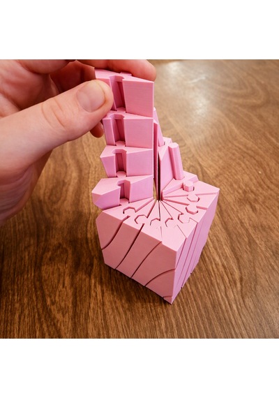 3d Baskı Twisting Küp - Mekanik Dönen Bulmaca Küpü-pembe