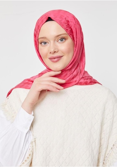 Levidor Jakarlı Şal - Kazayağı - Fuşya - Pembe