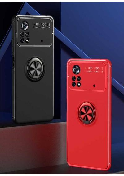 Xiaomi Poco X4 Pro 5G Kılıf Yüzüklü Magnetli Ravel Case Kapak