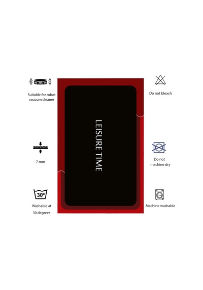 Dijital Kaymaz Yıkanabilir Banyo Mutfak Salon Paspas Halısı Trend Modern Al4002 Kırmızı