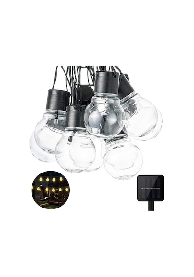Solar 10Led Ampül 8 Mod 3.5Mt Güneş Enerjili Dış Bahçe Aydınlatma