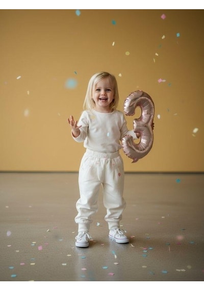 Zekids Kız Çocuk Yumuşak Dokulu Fiyonk Detaylı Yüksek Bel Pantolon-16523 Krem