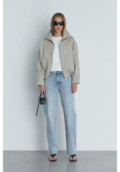 Suud Collection Taş Nora Fermuarlı Gabardin Ceket