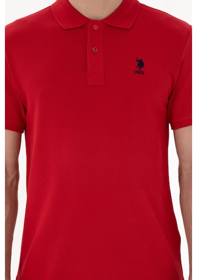 U.S. Polo Assn. Erkek Slim Fit Polo Yaka Kırmızı Basic Tişört 50298041-VR171
