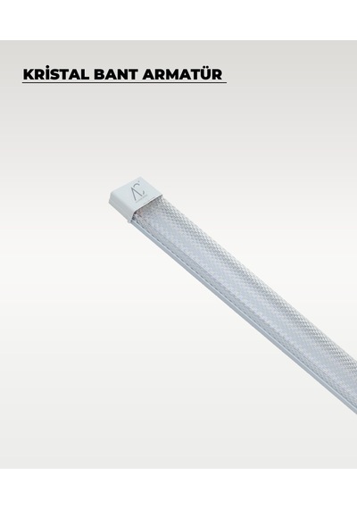 60w Beyaz Kristal Led Bant Armatür 3200k Sarı Işık Siyah