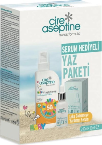 Cire Aseptine Baby Güneş Koruyucu 50 Spf 200 Ml +leke Gidermeye Yardımcı Serum Serum 30 Ml Kutu