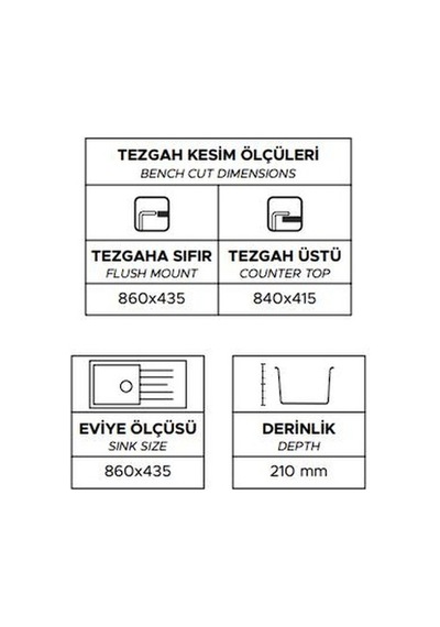 Real Stone Real Stone P011 Assos 86 XL Beyaz Granit Eviye 86 x 43.5 CM Tezgah Üstü