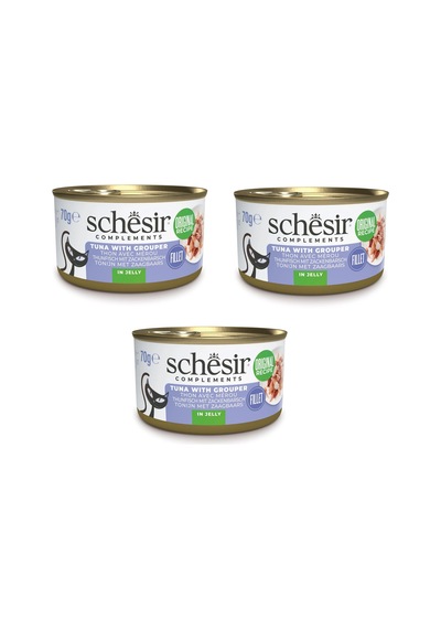 Schesir Ton Ve Orfoz Jöleli Tamamlayıcı Kedi Konservesi 70 Gr. X 3 Adet