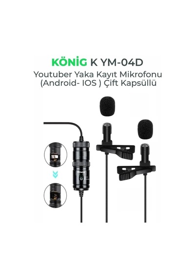 König K-Ym 04d Ikili Yaka Mikrofonu