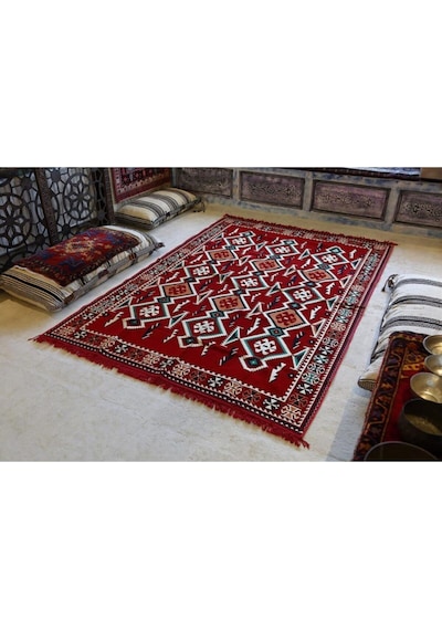 Turkıshrug Kıngdom Şark Köşesi Halısı Modelleri Otantik Kilim Anadolu Kırmızı