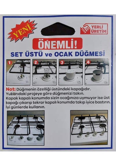 Hotpoint Ariston-ıcf-ınterfox İle Uyumlu Ankastre Set Üstü Ve Ocak 4 Lü Düğme Takımı - Yaylı Siyah