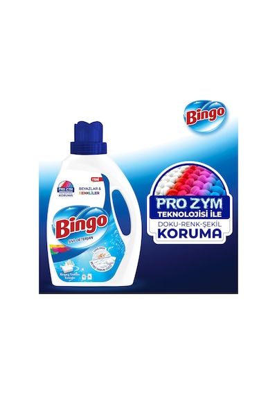 Bingo Beyazlar ve Renkliler İçin Beyaz Sabun Kokulu Sıvı Çamaşır Deterjanı 3 x 2600 ML