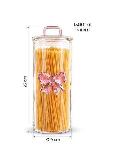 3 Lü Borosilikat Cam Kavanoz, Saklama Kabı 1300ml Şeffaf