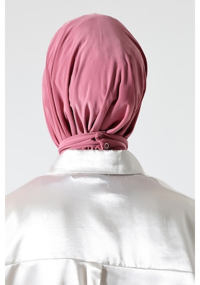 Kadın Çıtçıtlı Bağlamalı Tesettür Hazır Pratik Şal Pembe
