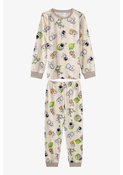 Penti Erkek Çocuk Gri Space Friends Pamuklu Uzun Kollu 2li Pijama Takımı