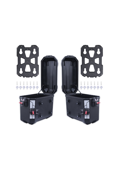 GP Kompozit Universal 26 lt x 2 Plastik Motosiklet Yan Çanta Seti Siyah