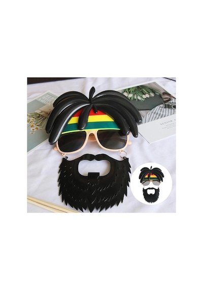 Rasta Peruklu Rasta Sakallı Bob Marley Bıyıklı Parti Gözlüğü 27x18 Cm - Parti Gözlüğü & Maske 0 - 99