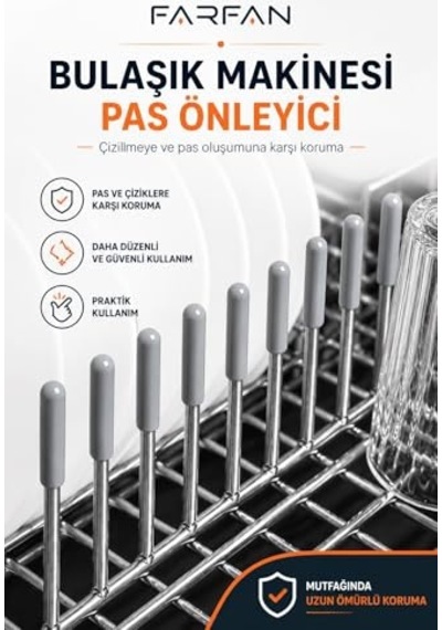 100 Adet Gri Bulaşık Makinesi Sepetleri Çubukları Için Birinci Sınıf Pas Ve Çizilmeleri Önleyen Plastik Kapak