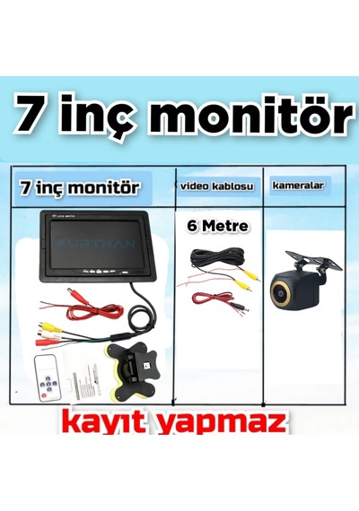 7'' Qled Ips Ekran Ve 1 Adet Ahd 720p Balık Gözü Kamera 12v