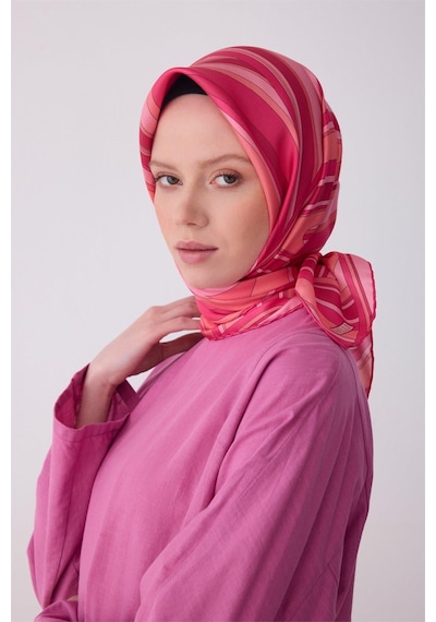 Belli İpek Eşarp - 4311-81 Pembe Twill