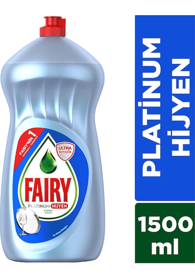 Fairy Platinum Hijyen Sıvı Bulaşık Deterjanı Limon Kokulu 1500 ML