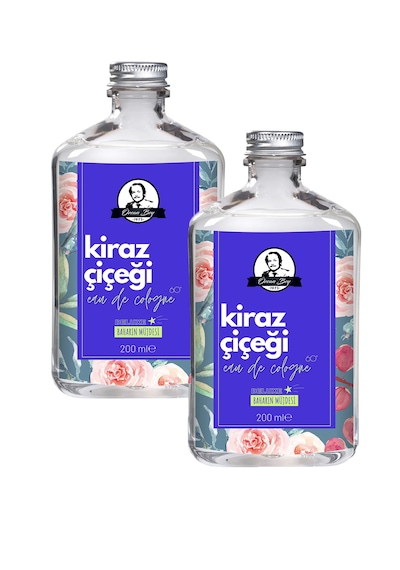 Deluxe Seri Kiraz Çiçeği Kolonyası Parfümlü Sakura Çiçeği Kokulu Kolonya 200 Ml X 2 Cam Şişe