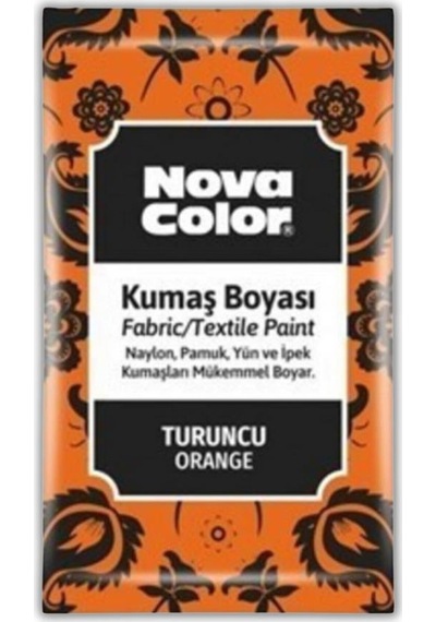 Turuncu Kumaş Boyası Toz 12 gr 1 Adet Nova Color Toz Kumaş Boyası