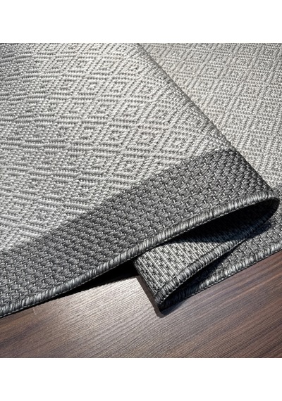 Mess Modern Dekoratif Yumuşak Dokulu Sisal Halı 3946 Gri Antrasit Çok Renkli