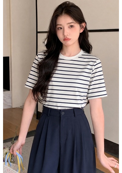 Cool Tarz Adın Çizgili Kısa Kollu Tişört Bisiklet Yaka Yumuşak Dokulu Basic Günlük Üst Beyaz Beyaz Cool Tarz Adın Çizgili Kısa Kollu Tişört Bisiklet Yaka Yumuşak Dokulu Basic Günlük Üst Beyaz Beyaz