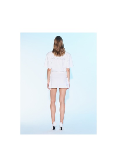 Sagaza Studio Ss6008 Mini Tshirt Elbise Ekru