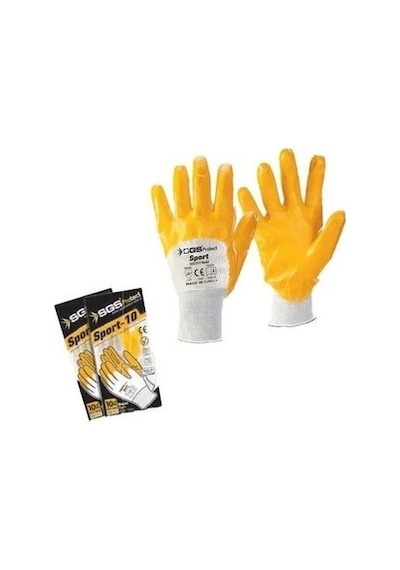 Sgs7211 Sport-10 Latex Kaplı Pamuk Eldiven 10 Adet