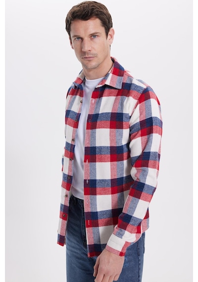 Tudors Erkek Slim Fit Dar Kesim Kareli Kışlık Oduncu Gömlek-42224 Kırmızı Tudors Erkek Slim Fit Dar Kesim Kareli Kışlık Oduncu Gömlek-42224 Kırmızı