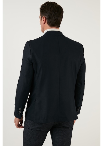 Buratti Slim Fit 6 Drop Çift Yırtmaçlı Blazer Erkek Ceket 216Serardo Lacivert
