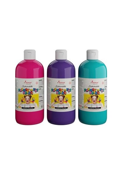 Mor, Fuşya, Turkuaz Parmak Boyası 3'lü Set 3x500 Gr Diğer