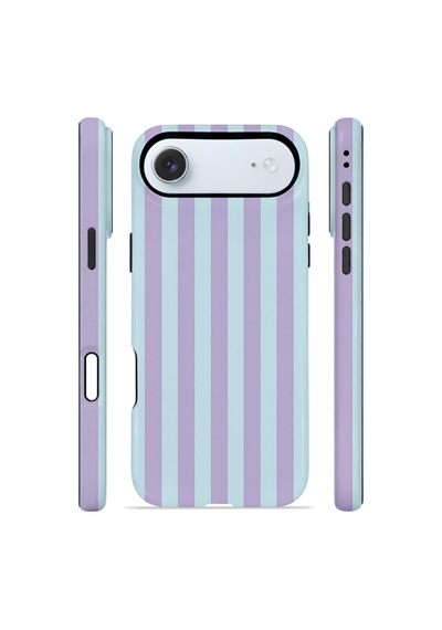 Apple iPhone Uyumlu 17 Air Vorian Çift Katmanlı Magsafe Kılıf Lilac Riviera Stripe