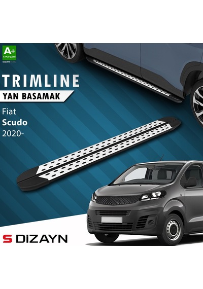 S-dizayn Fiat Scudo 3 Kısa Şase Trimline Gri Yan Basamak 213 Cm 2020 Üzeri