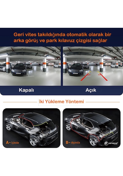 Joyecar 360 Araç İçi Kamera, 4 Kanallı Dörtlü Kamera