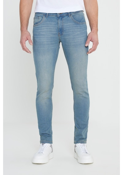 George Henry Pamuklu Slim Fit Dar Kesim 5 Cepli Esnek Jean Kot Denim Pantolon Petrol Mavi