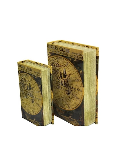 Kutu Kitap Harita 2'li Set Dekoratif Hediyelik Arbltgs8saqqc2zr9hy