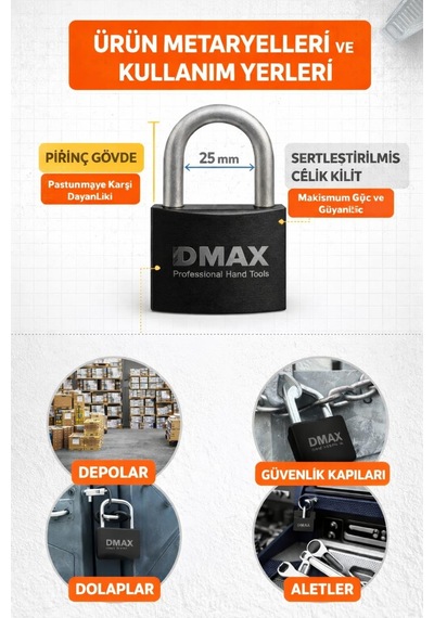 Lexroo Extra Güçlü Çelik Asma Kilit Profesyonel Güvenlik Kilidi,
