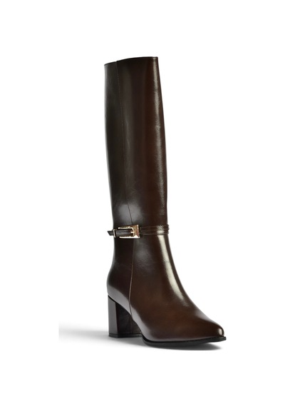 Fox Shoes Z480053060 Kahverengi Rustik Kalın Topuklu Klasik Kadın Çizme