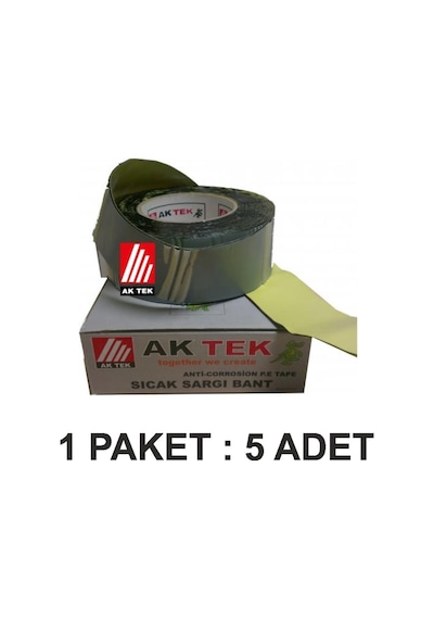 Ak Tek Sıcak Sargı Bant M Doğalgaz Boru İzalasyon Paket 5 Li
